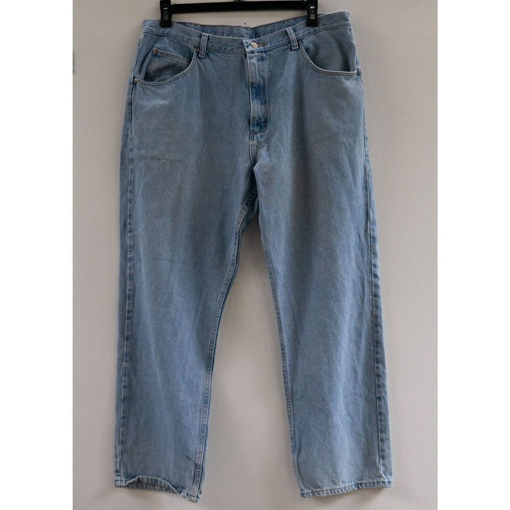 Wrangler Five Star Premium Denim Relaxed Fit Jean Light Stone Wash Size 38x30